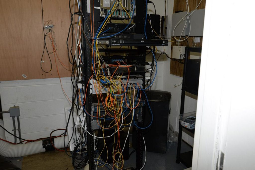 network cables connected in high speed server room